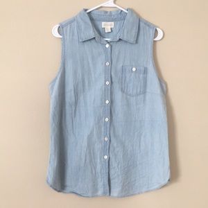 LUC & LAUREL Light Blue Sleeveless Shirt